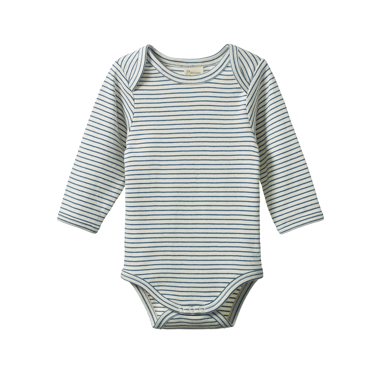 Nature Baby Long Sleeve Bodysuit - Teal Pinstripe