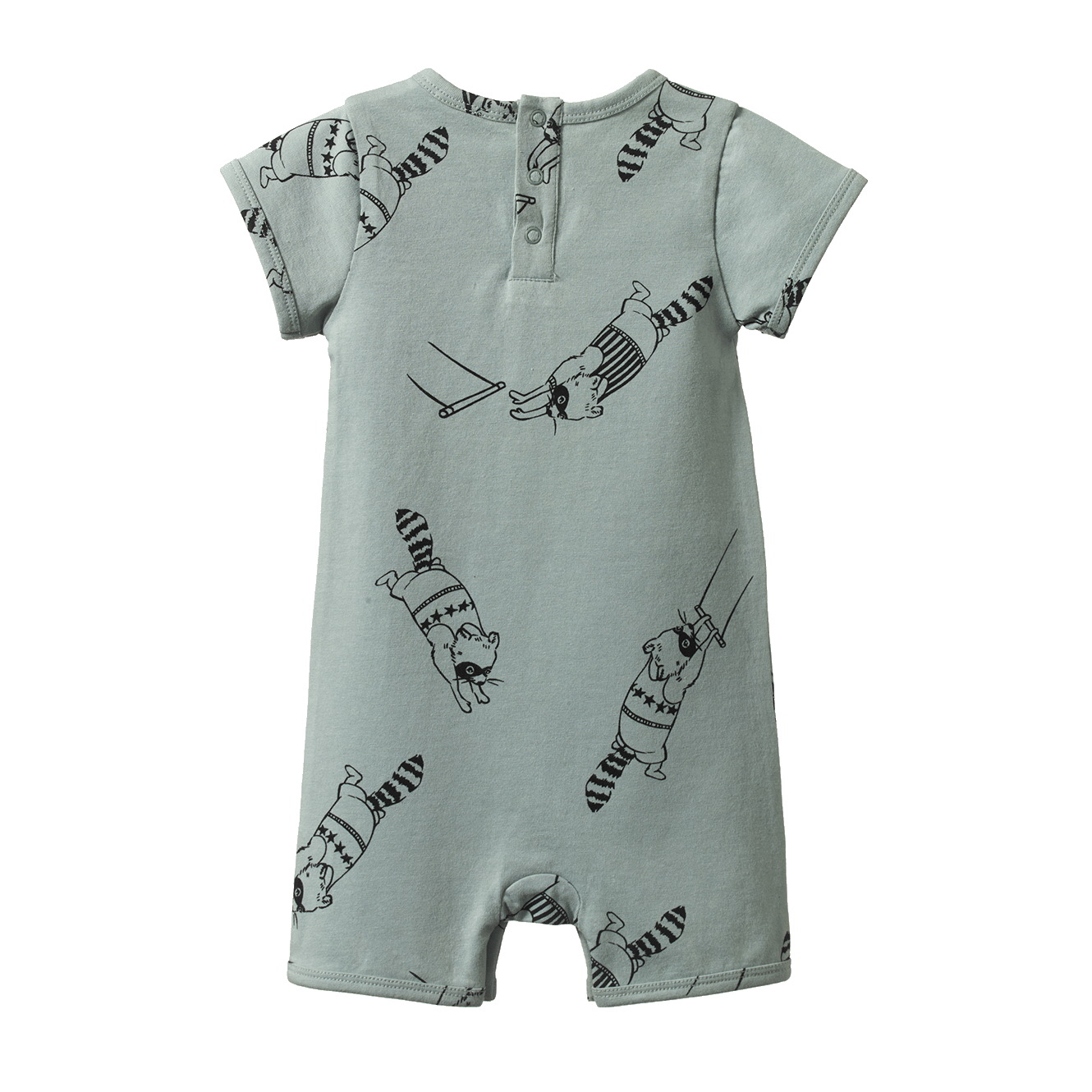 Nature Baby Quincy Romper - Raccoon Rhapsody Print