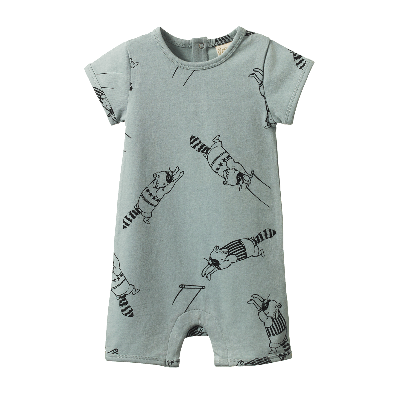 Nature Baby Quincy Romper - Raccoon Rhapsody Print
