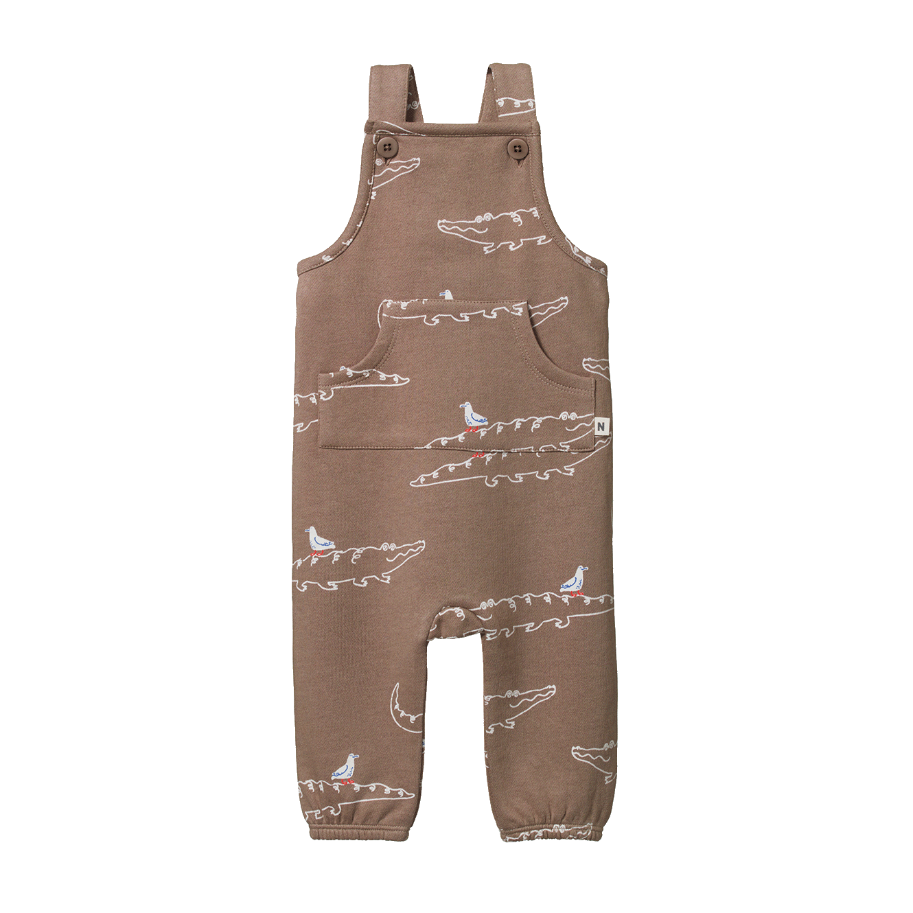 Nature Baby Tobi Overalls Sweatshirting - Curious Crocodiles Print