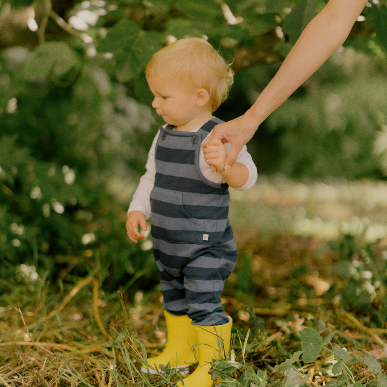 Nature Baby Tobi Overalls Sweatshirting - Navy Bold Stripe