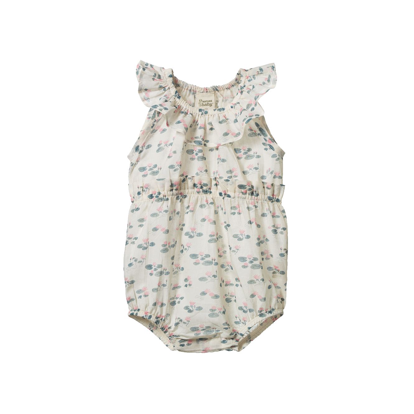Nature Baby Plum Suit - Waterlilies Print