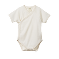 Short Sleeve Kimono Bodysuit - Natural