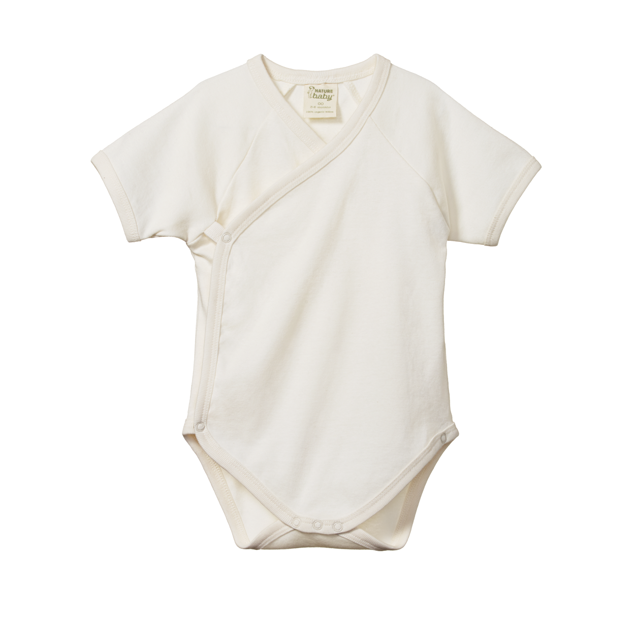 Nature Baby Short Sleeve Kimono Bodysuit - Natural