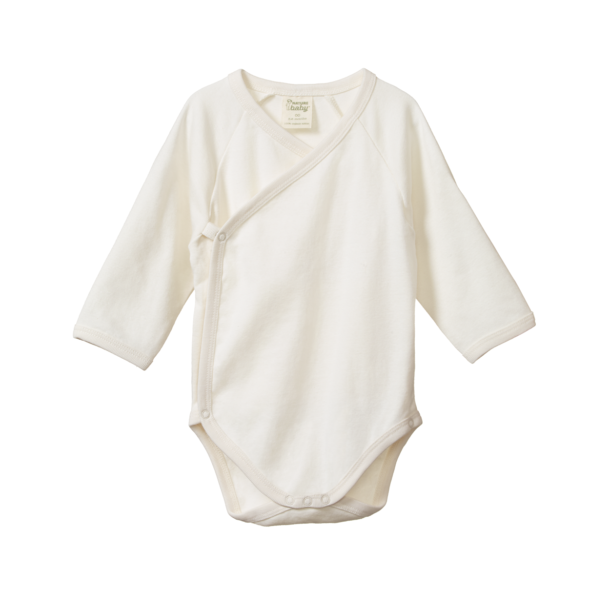 Nature Baby Long Sleeve Kimono Bodysuit - Natural