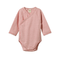 Long Sleeve Kimono Bodysuit - Red Pinstripe