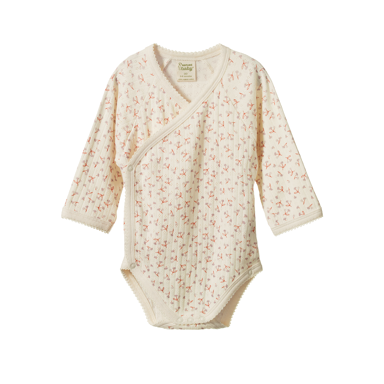 Longsleeve Kimono Bodysuit Pointelle - Dandelion Print