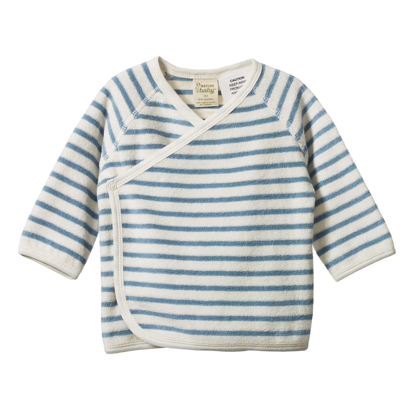 Nature Baby Kimono Stretch And Grow Terry - Powder Blue Sailor Stripe