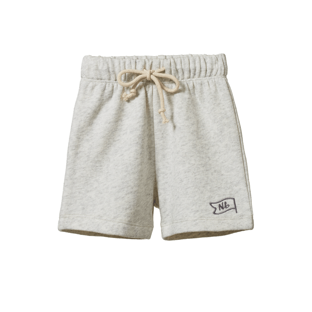 Nature Baby Jimmy Shorts Sweatshirt Knit - Light Grey Marl