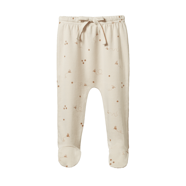 Nature Baby Footed Romper - Bumble Bee Print