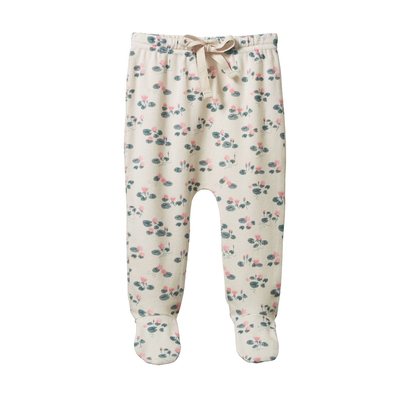 Nature Baby Footed Rompers - Waterlilies Print
