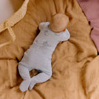 Footed Rompers Cotton Knit - Celestial Blue Pointelle