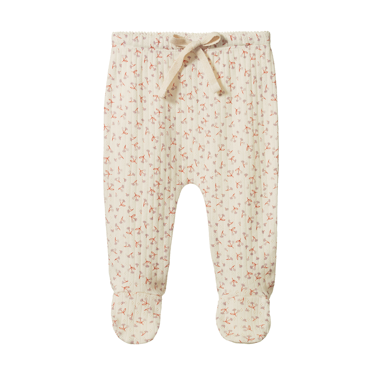 Footed Rompers Pointelle - Dandelion Print