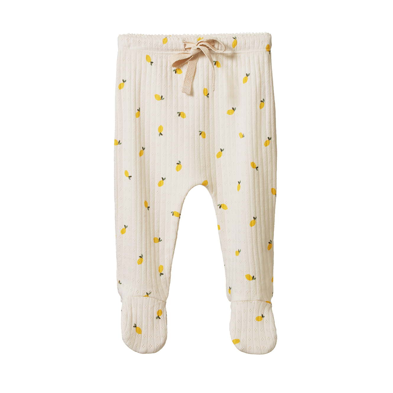 Footed Rompers Pointelle - Lemon Print