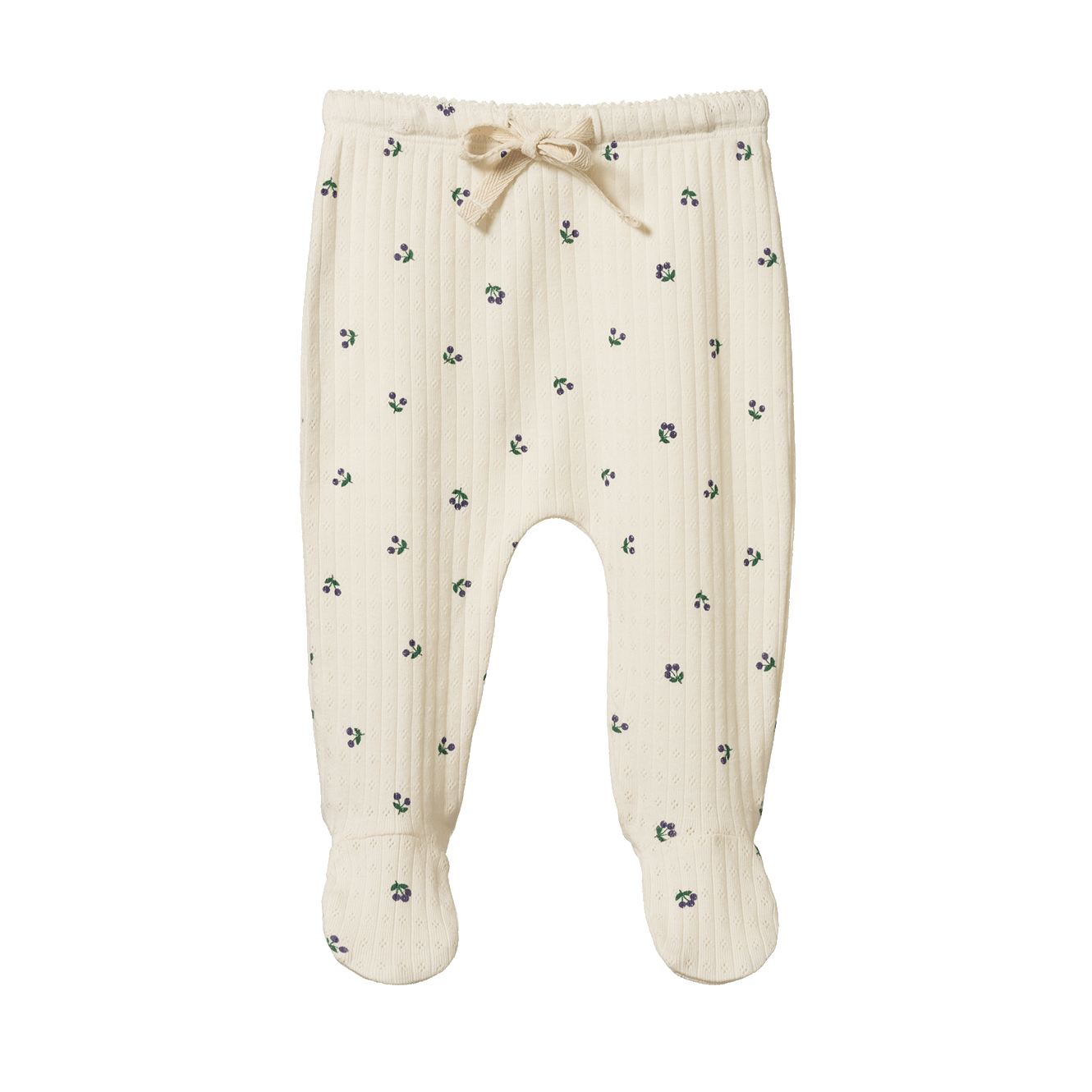 Footed Rompers Pointelle - Winter Berry Print