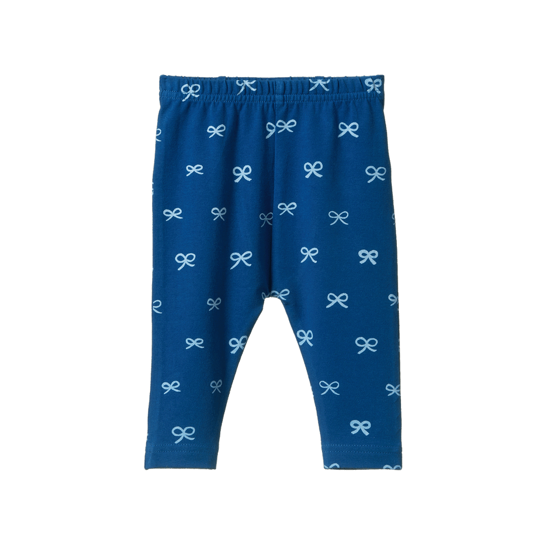 Nature Baby Leggings - Ribbons Blue Print