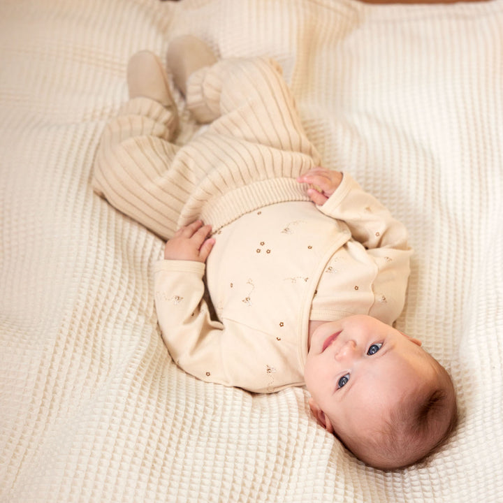 Nature Baby Long Sleeve Kimono Bodysuit - Bumble Bee Print