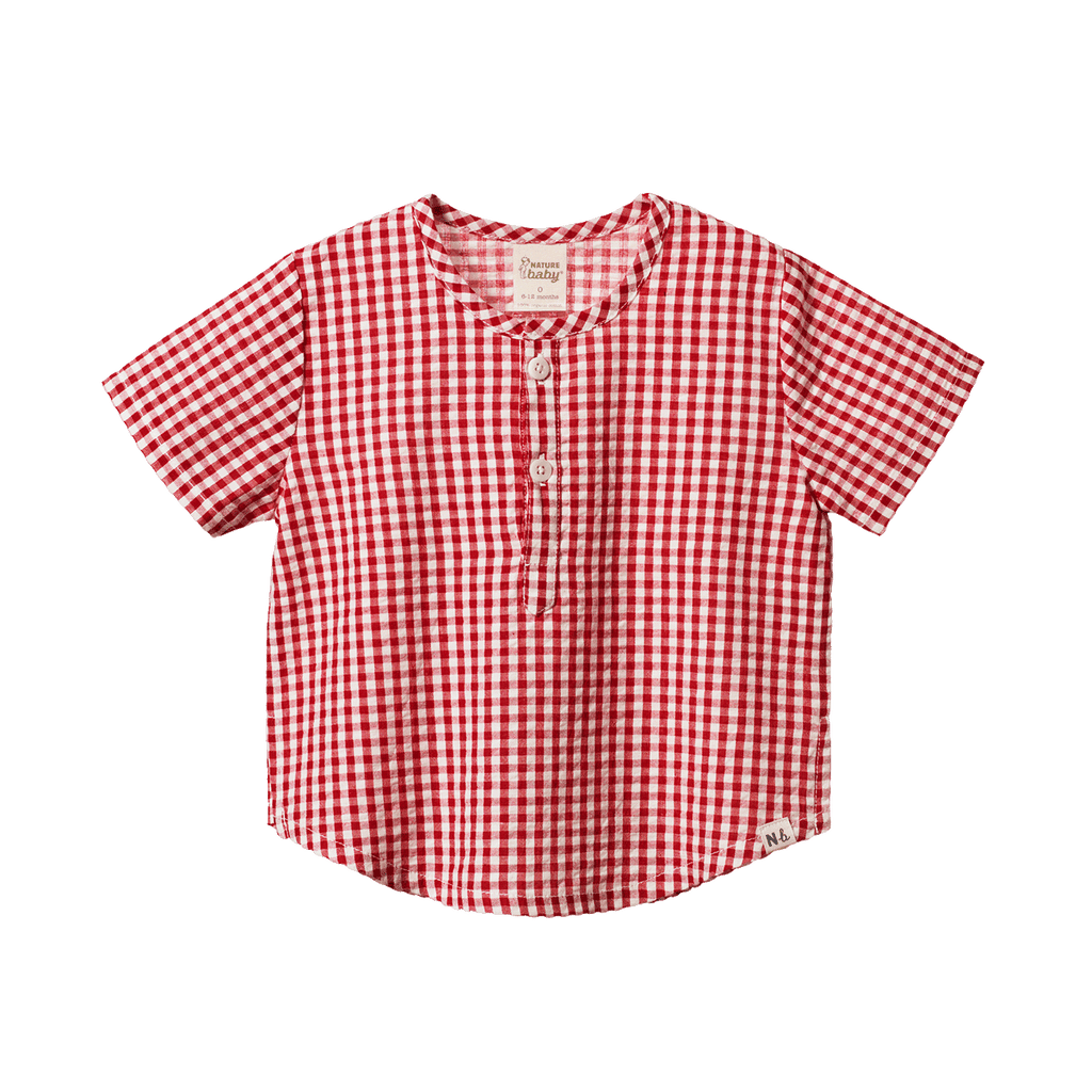 Nature Baby Caravan Shirt Gingham - Red Check