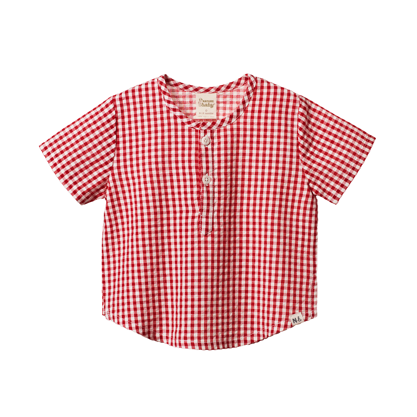 Nature Baby Caravan Shirt Gingham - Red Check