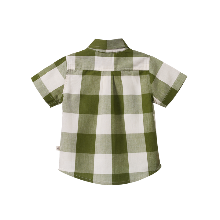 Nature Baby Short Sleeve Ira Button Up - Jungle Check