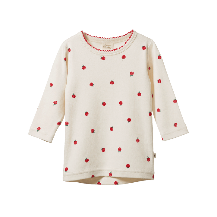 Nature Baby Long Sleeve Cloud Tee - Raspberry Print