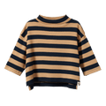 Turtle Neck - Navy/Caramel Stripe