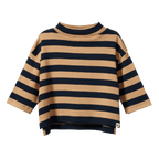 Turtle Neck - Navy/Caramel Stripe