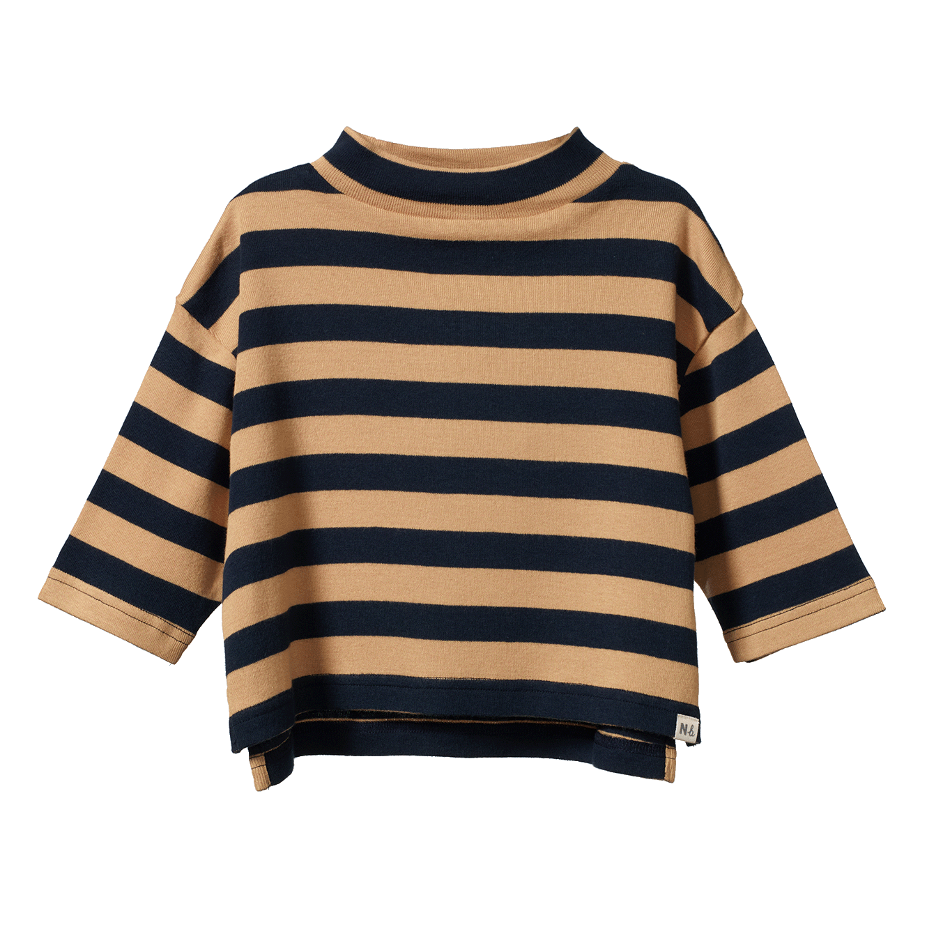 Turtle Neck - Navy/Caramel Stripe