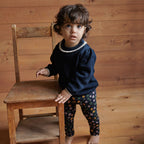 Long Sleeve Maeve Tee - Navy Pointelle