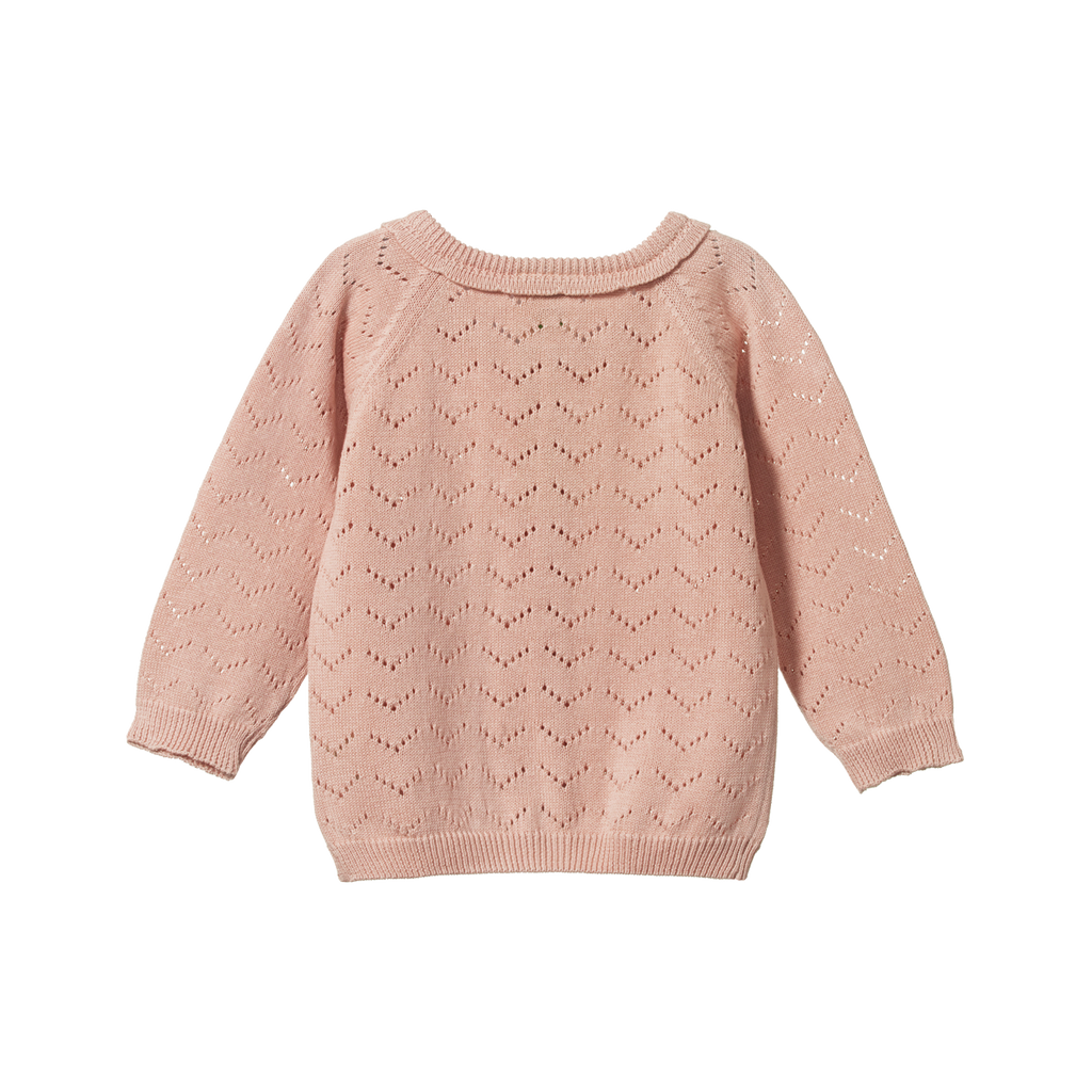 Nature Baby Piper Cardigan - Rose Bud Pointelle
