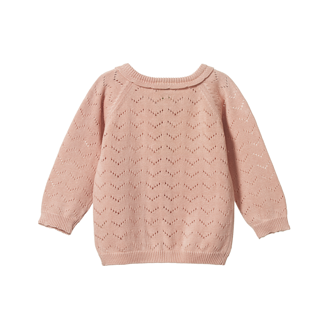 Nature Baby Piper Cardigan - Rose Bud Pointelle