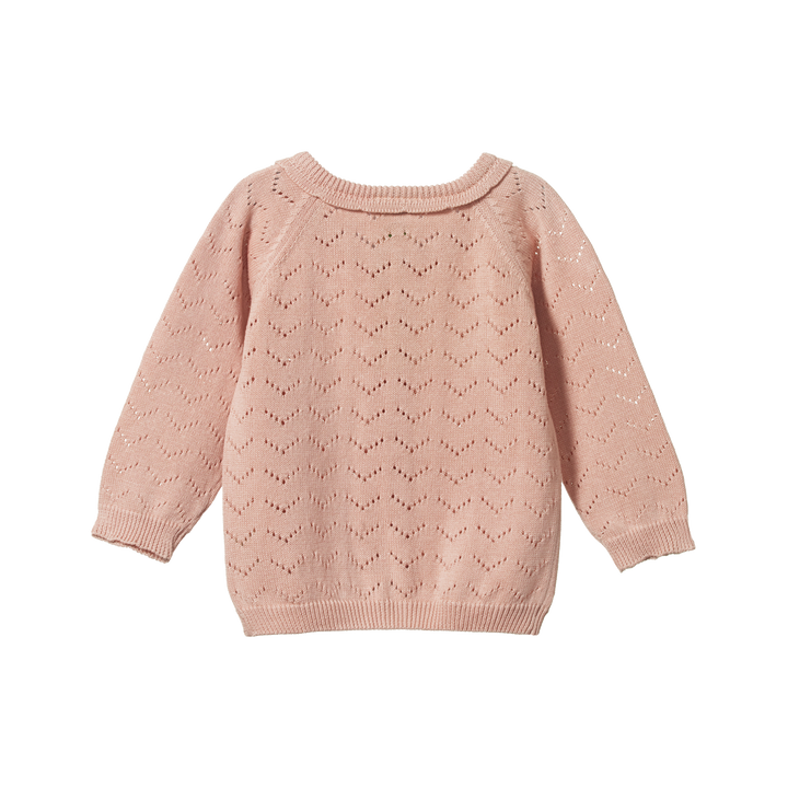 Nature Baby Piper Cardigan - Rose Bud Pointelle