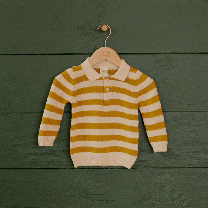 Nature Baby Grandpa Jumper - Yellow Sun Bold Stripe