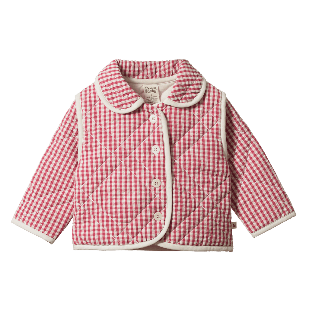 Marlo Quilted Coat - Jam Check