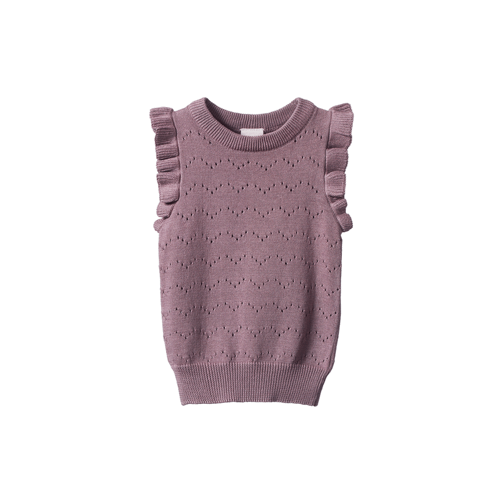 Nature Baby Mathilde Vest - Twilight Pointelle