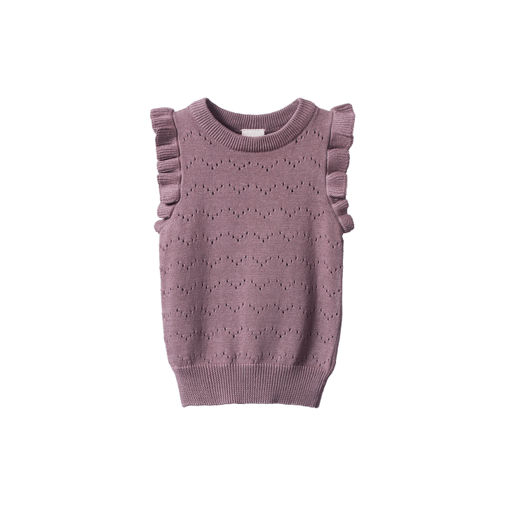 Nature Baby Mathilde Vest - Twilight Pointelle