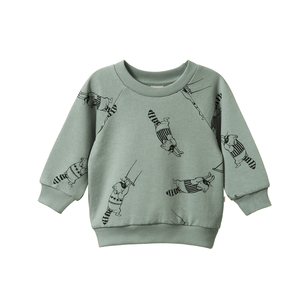 Nature Baby Emerson Sweater - Raccoon Rhapsody Print