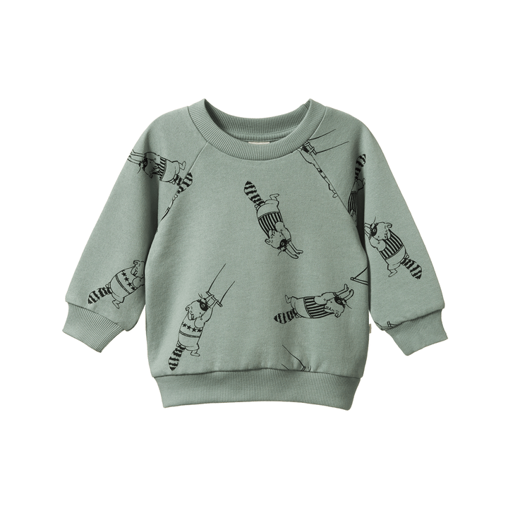 Nature Baby Emerson Sweater - Raccoon Rhapsody Print
