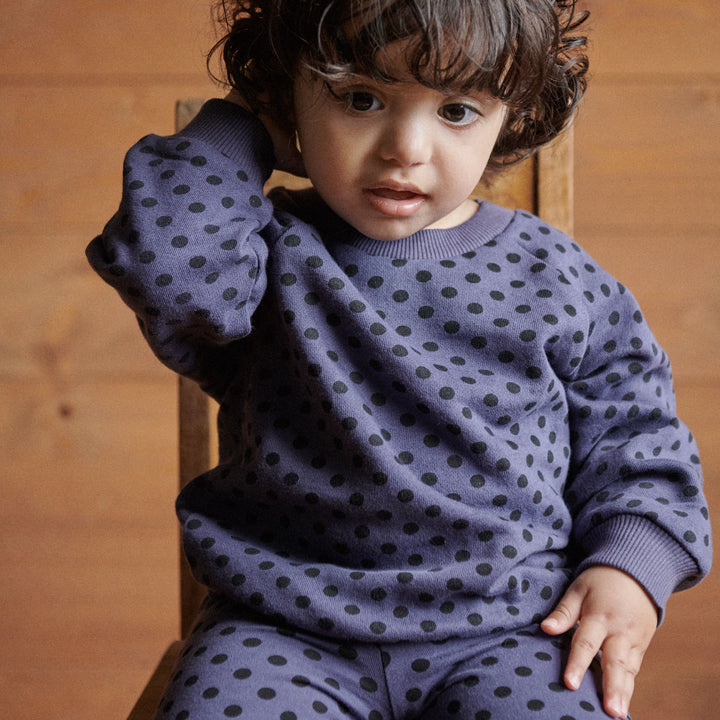 Nature Baby Emerson Sweater - Violet Polka Dot Print