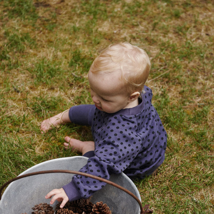 Nature Baby Emerson Sweater - Violet Polka Dot Print