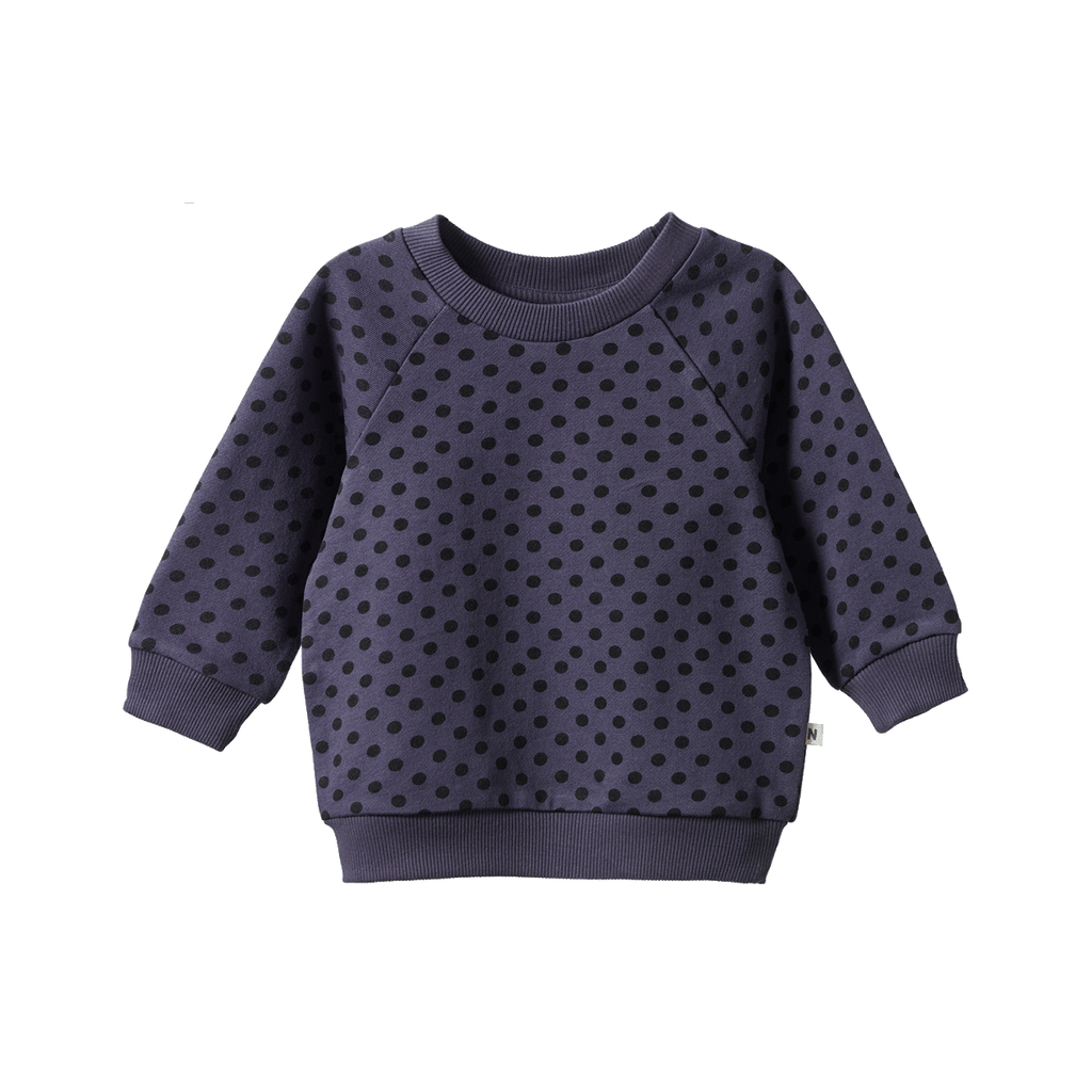Nature Baby Emerson Sweater - Violet Polka Dot Print