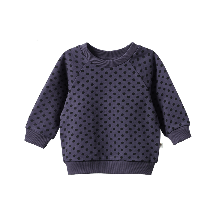 Nature Baby Emerson Sweater - Violet Polka Dot Print