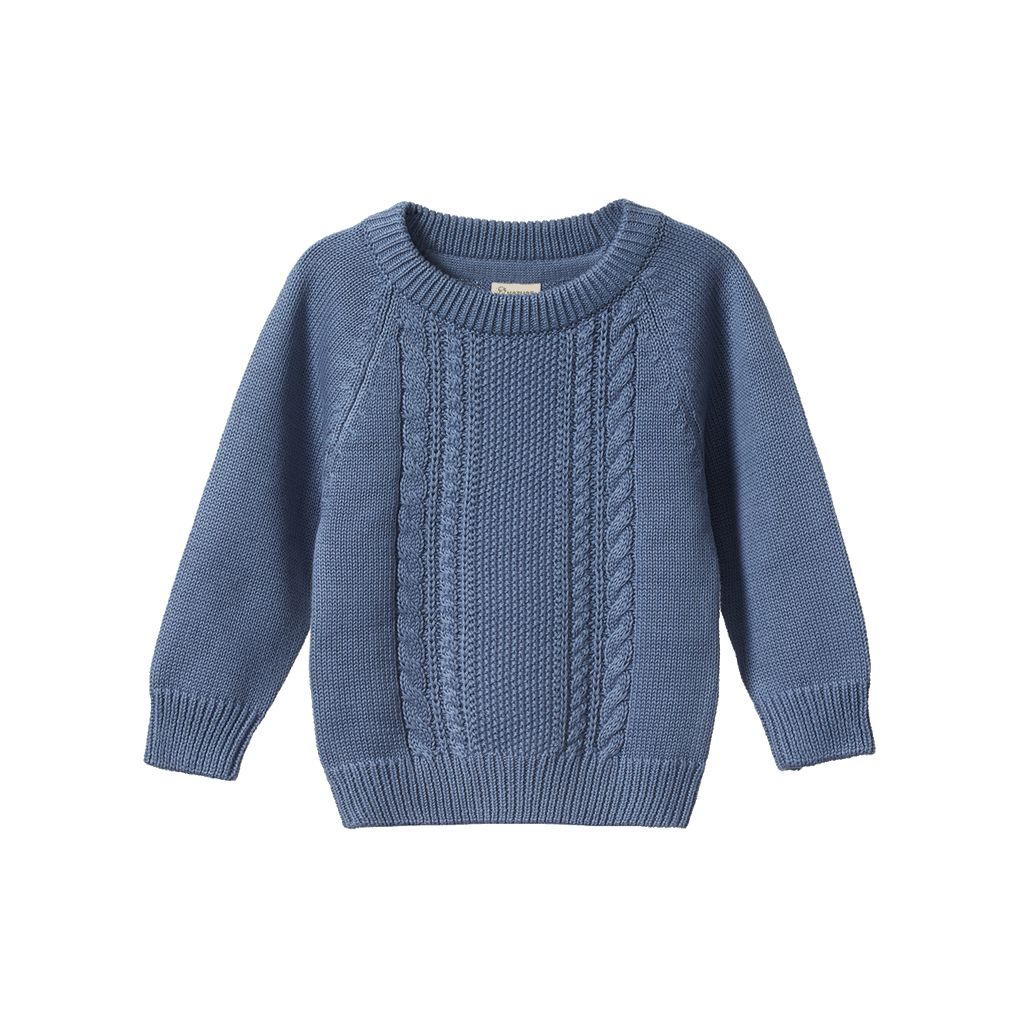 Billy Jumper - Dusky Blue Cable Knit