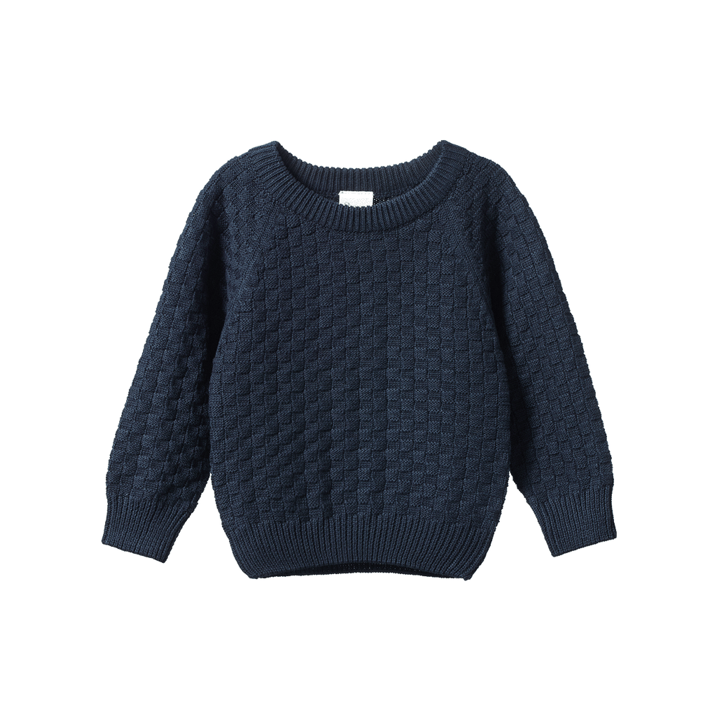 Nature Baby Billy Jumper - Navy Basket Knit