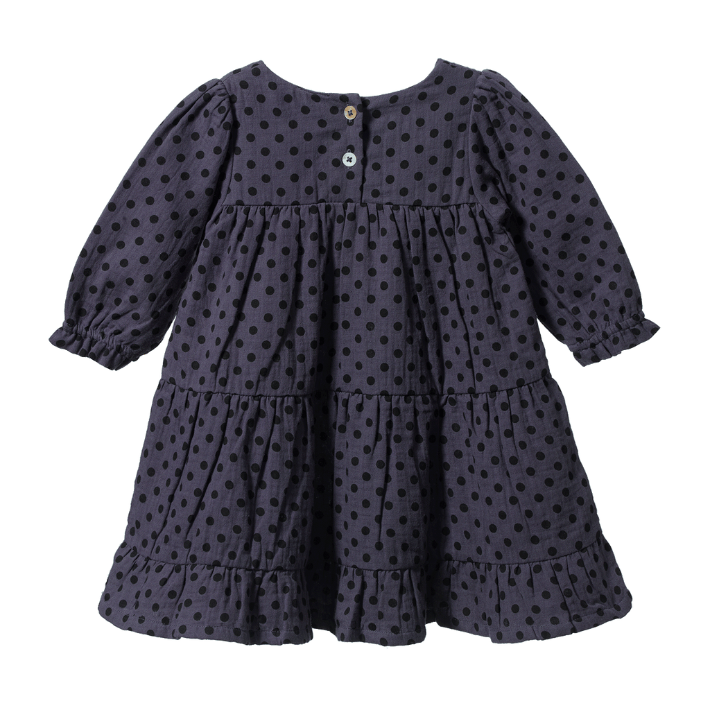 Nature Baby Elliot Dress - Violet Polka Dot Print