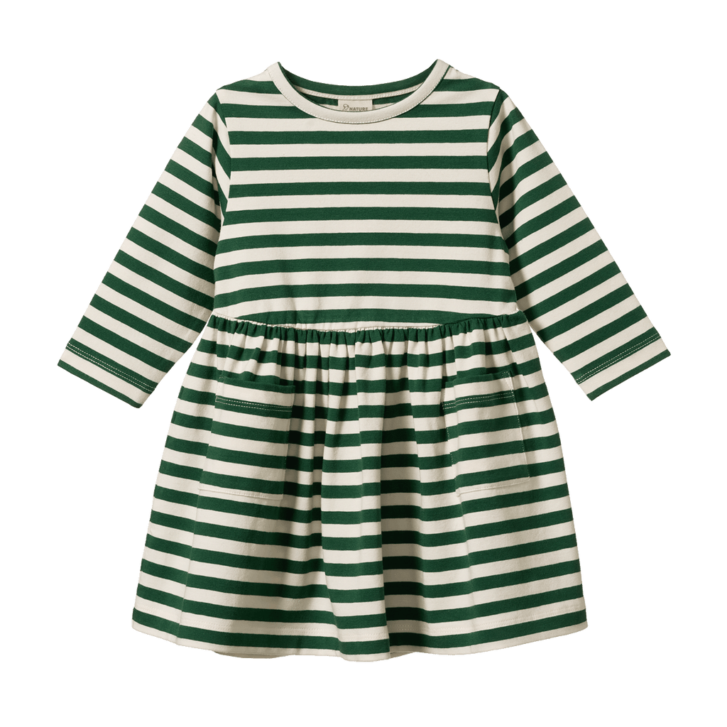 Long Sleeve Twirl Dress - Eden Sea Stripe