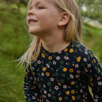 Long Sleeve Twirl Dress - Navy Pollyanna Print