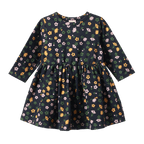 Long Sleeve Twirl Dress - Navy Pollyanna Print