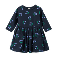 Long Sleeve Twirl Dress - Winter Berry Navy Print