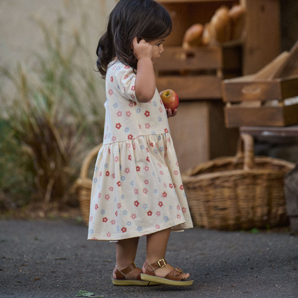Saturday Dress - Petite Flora Stamp Print